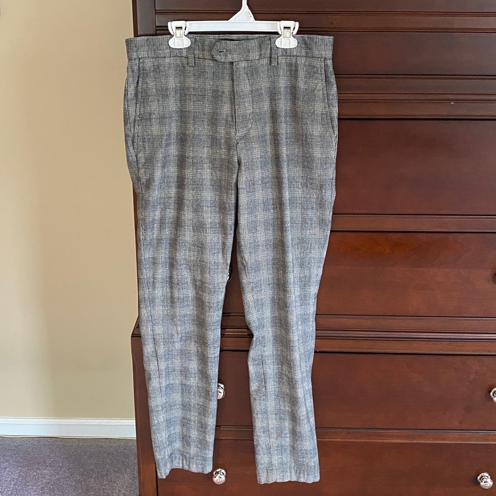 Banana Republic Gray Plaid Trousers